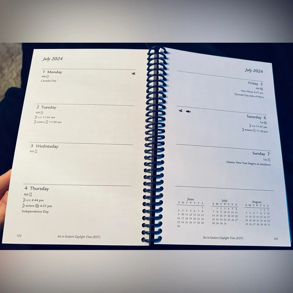 Unused 2024 moon sign calendar datebook, planner. Really neat!